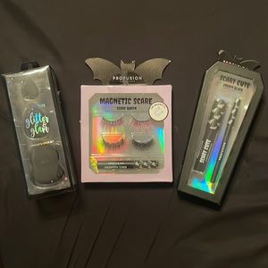 Profusion Halloween Bundle (Eyelashes, lip kit & makeup sponge set)